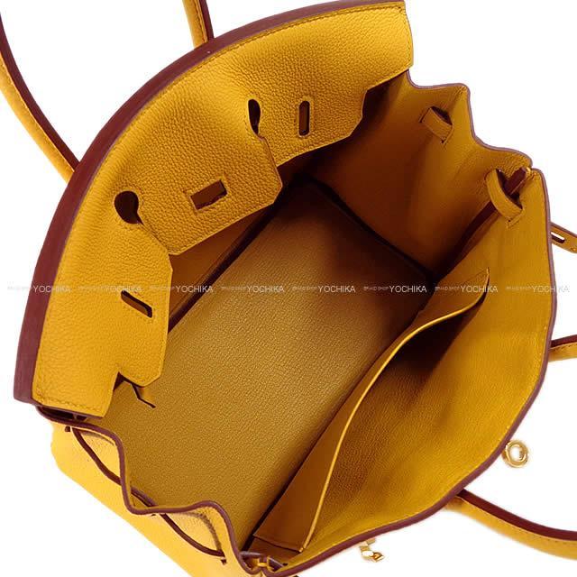 HERMES エルメス ハンドバッグ バーキン25 ジョーヌ アンブル トゴ ゴールド金具 新品