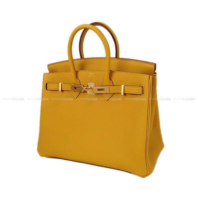 HERMES エルメス ハンドバッグ バーキン25 ジョーヌ アンブル トゴ