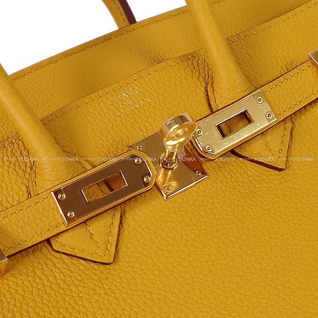 HERMES エルメス ハンドバッグ バーキン25 ジョーヌ アンブル トゴ ゴールド金具 新品