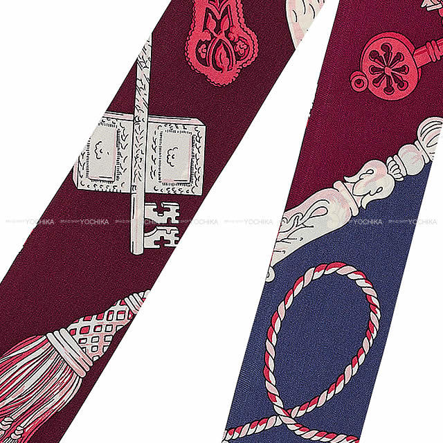 エルメス HERMES ツイリー スカーフ ボルドー ロゴ プレタ 限定 HERMES エルメス ツイリー スカーフ 