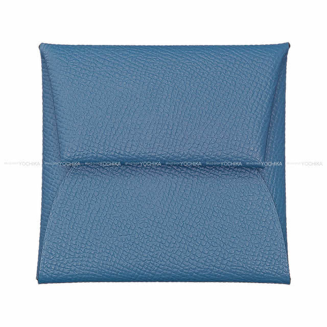 HERMES エルメス コインケース バスティア アレアトワ ブルーアズール エプソン シルバー金具 新品