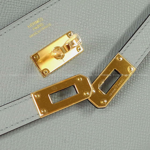 HERMES エルメス 長財布 ケリーウォレット ロング ブルーグラシエ エプソン ゴールド金具 新品