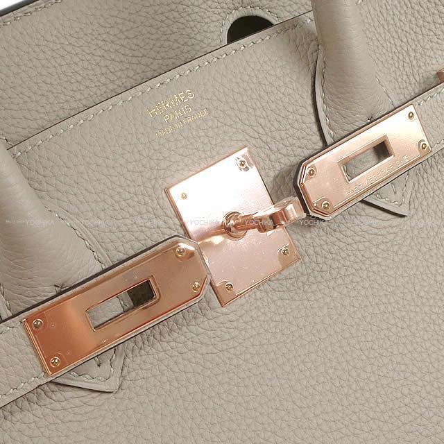 HERMES エルメス ハンドバッグ バーキン30 トゥルティールグレー トゴ ローズゴールド金具 新品