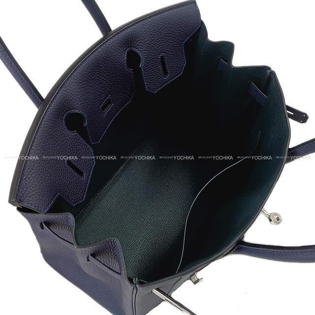 HERMES エルメス ハンドバッグ バーキン30 オフィサー ブルーニュイ/ヴェールシプレ(サイプレス) トゴ/スイフト