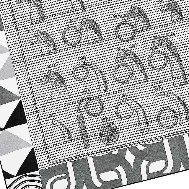 2018年秋冬 新作 HERMES エルメス スカーフ カレ ウォッシュ 90 "バックルの工房 デタイユ" 白(ホワ