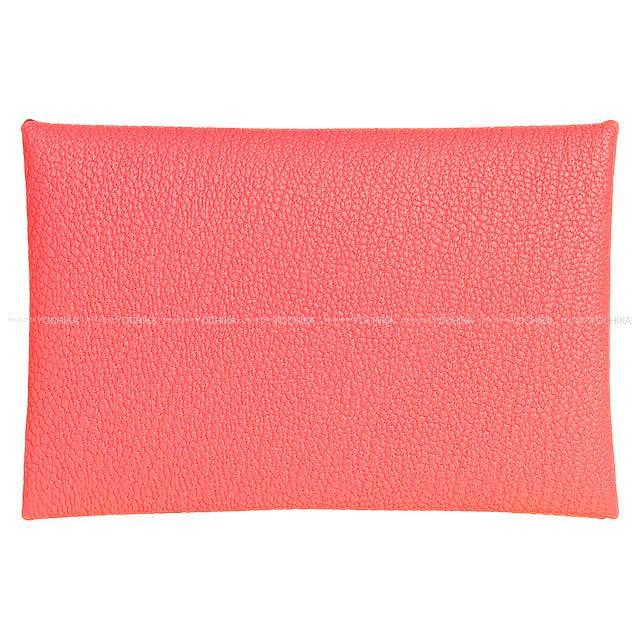 HERMES エルメス カードケース Calvi(カルヴィ) ローズアザレ エプソン シルバー金具 新品