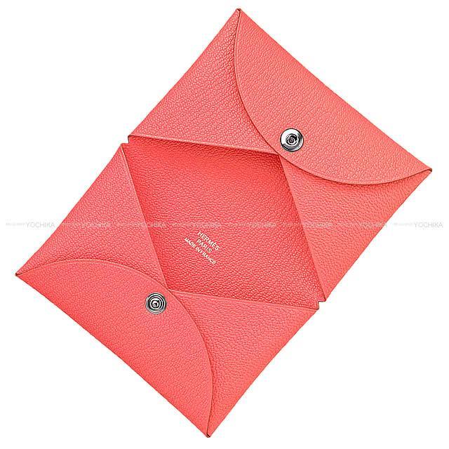 HERMES エルメス カードケース Calvi(カルヴィ) ローズアザレ エプソン シルバー金具 新品