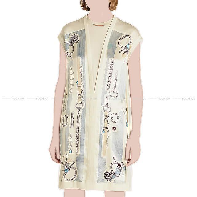 18 秋冬 Hermes エルメス レディース ツイルレース シルクニット ワンピース Parure De Gara 36 ブランカッセ シルク50 カシミア50 新品未使用