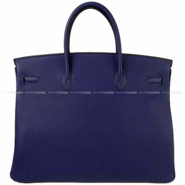 HERMES エルメス ハンドバッグ バーキン40 ブルーインク トゴ シルバー