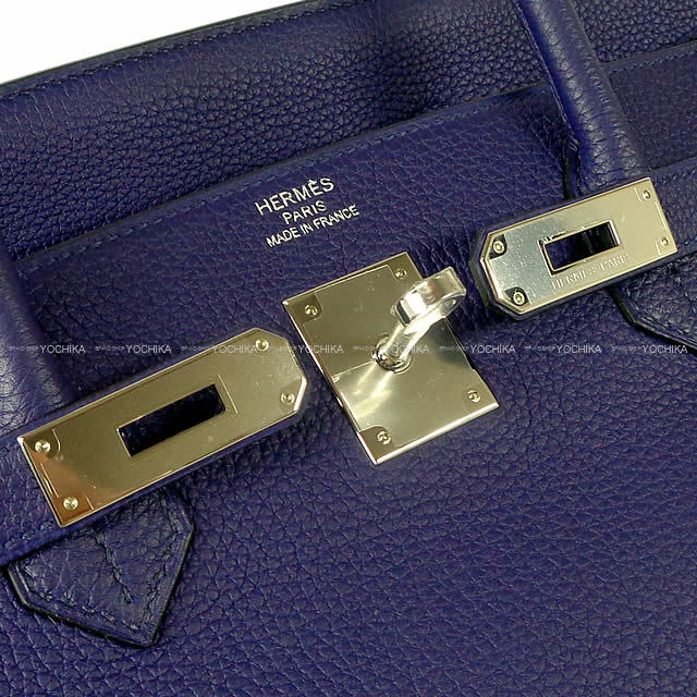 HERMES エルメス ハンドバッグ バーキン40 ブルーインク トゴ シルバー金具 新品