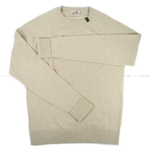 HERMES エルメス メンズ ラウンドネック ポイントレザー付き ニット  