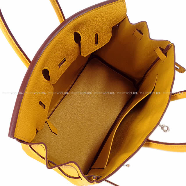 HERMES エルメス ハンドバッグ バーキン25 ジョーヌアンブル (アンバー) トゴ シルバー金具 新品