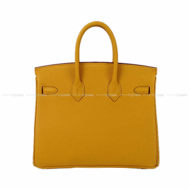 HERMES エルメス ハンドバッグ バーキン25 ジョーヌアンブル (アンバー) トゴ シルバー金具 新品