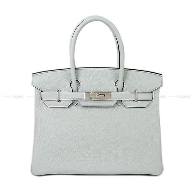 HERMES エルメス ハンドバッグ バーキン30 ブルーペール トリヨン シルバー金具 新品