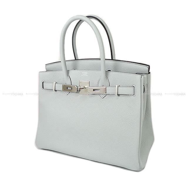 HERMES エルメス ハンドバッグ バーキン30 ブルーペール トリヨン シルバー金具 新品