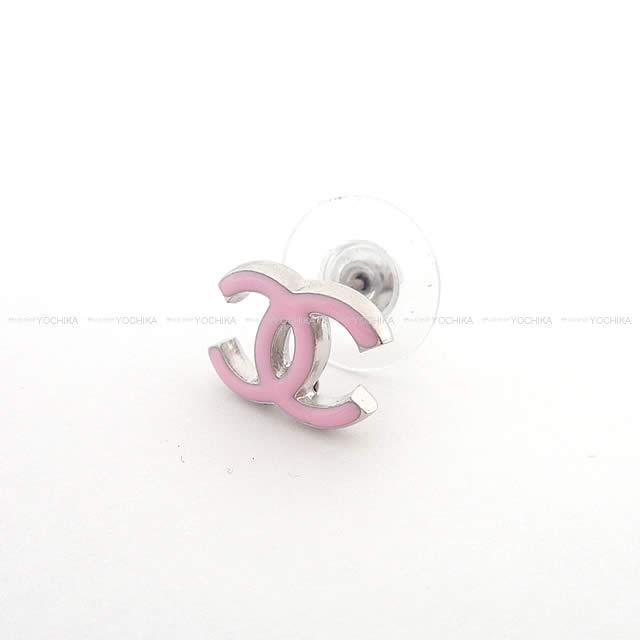 2018年 新作 CHANEL シャネル ドーム ココマーク フリル ピアス ピンクX白 A96890 新品