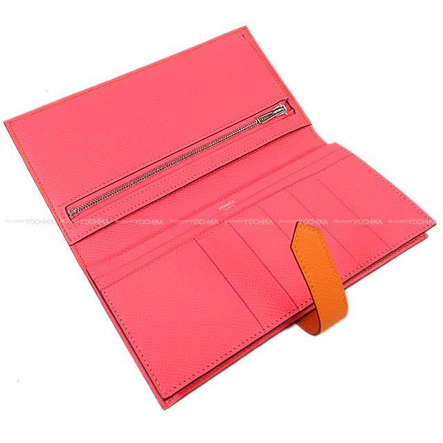 2018年 秋冬 HERMES エルメス 長財布 ベアンスフレ ヴェルソ アプリコットXローズアザレ エプソン 新品