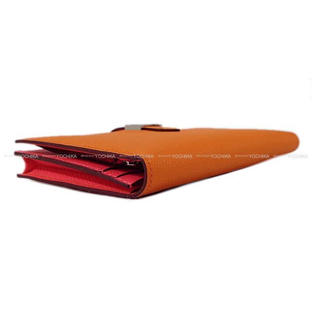 2018年 秋冬 HERMES エルメス 長財布 ベアンスフレ ヴェルソ アプリコットXローズアザレ エプソン 新品