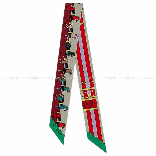 HERMES エルメス ツイリー スカーフ "ロカバール" ボルドーXヴェール