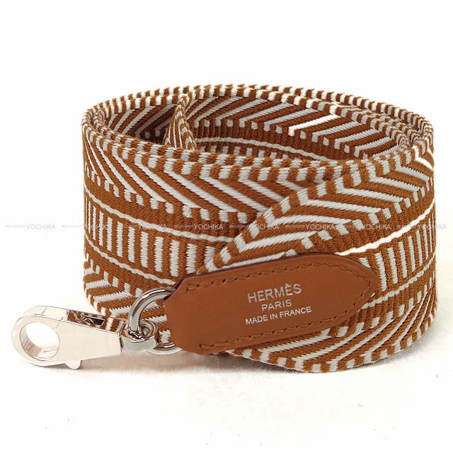 HERMES エルメス ショルダーストラップ "バンドリエール サングル カヴァル 50mm" 85cm エクリュ