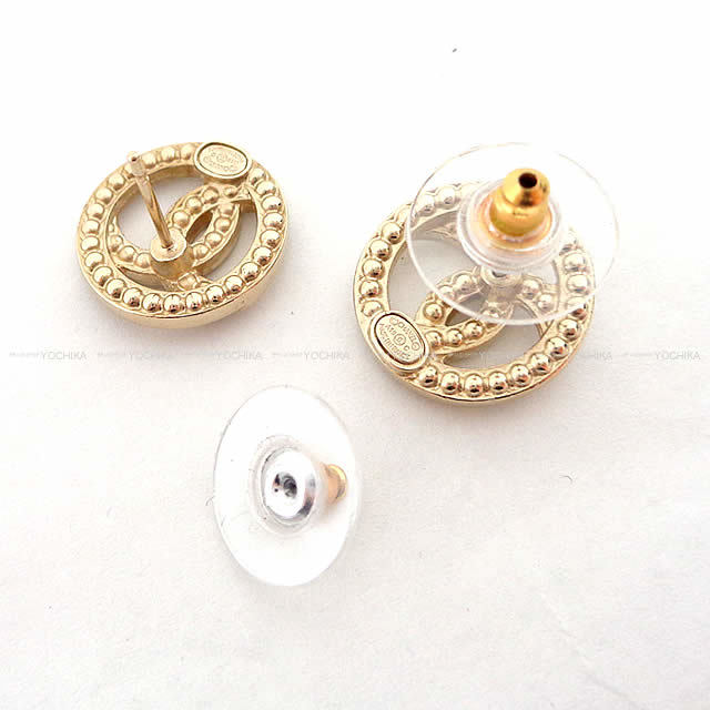 CHANEL シャネル デザイン ココマーク サークル ラインストーン ピアス  