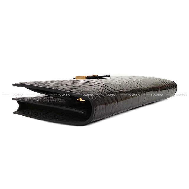 HERMES エルメス 財布 ベアンスフレ 黒(ブラック) クロコダイル アリゲーター ローズゴールド金具 新品
