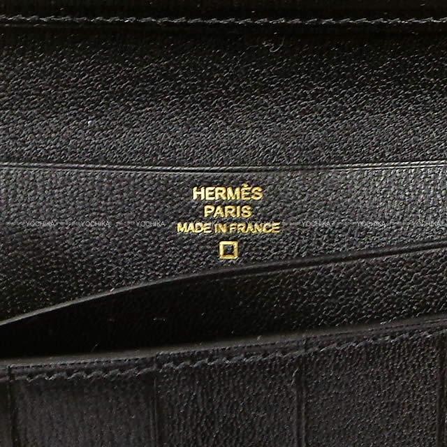 HERMES エルメス 財布 ベアンスフレ 黒(ブラック) クロコダイル アリゲーター ローズゴールド金具 新品