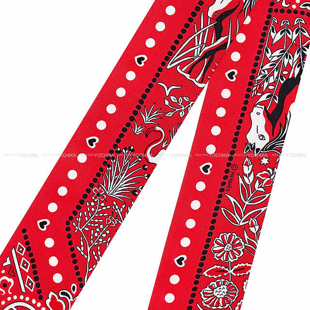 HERMES エルメス ツイリー スカーフ "Entre Ciel et mer Bandana/空と海の間" ルージュ