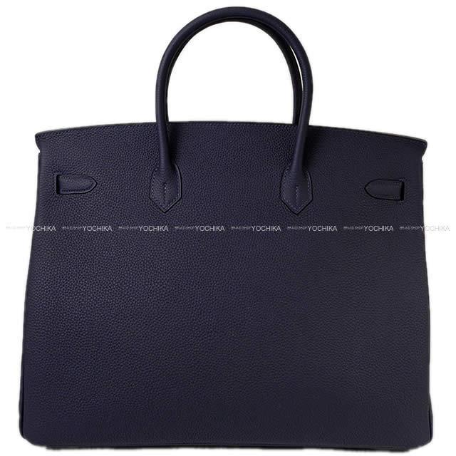 HERMES エルメス ハンドバッグ バーキン40 オフィサー ブルーニュイ/ヴェールシプレ(サイプレス) トゴ/スイフト