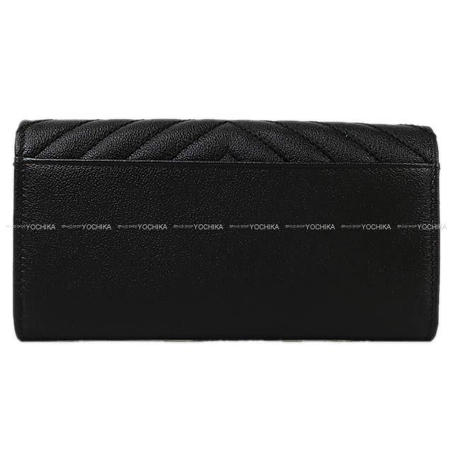 2019 銀座限定 CHANEL シャネル ビッグシェヴロンステッチ フラップ 長財布 黒(ブラック) A81602 新品