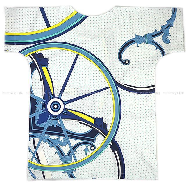 HERMES エルメス レディース プリント Tシャツ ''Washington’s carriage'' #36 ブルー 新品