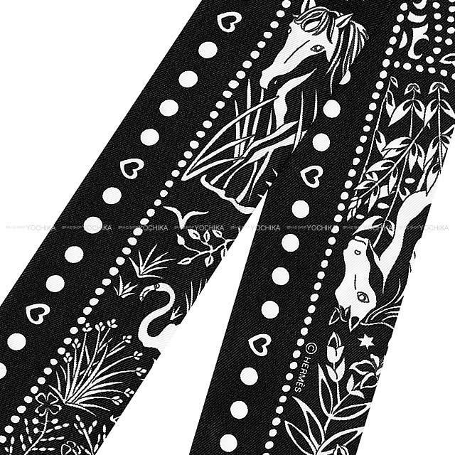 2018年秋冬 エルメス ツイリー "Entre Ciel et mer Bandana/空と海の間" 黒X白 新品