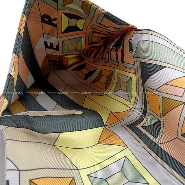 HERMES エルメス ボタン付 シルク ポーチ "プティアッシュ アリアドネの糸" カーキ