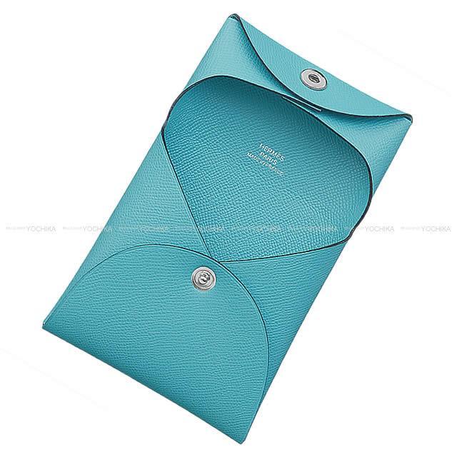 HERMES エルメス コインケース バスティア ブルーデュノール ヴォーマダム シルバー金具 新品