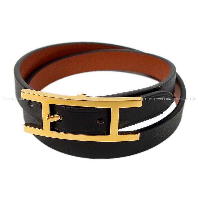 エルメス ビーアピ ドゥブルトゥール リバーシブル ブレスレット 黒/フォーヴ  新品