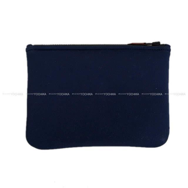 HERMES エルメス フラットポーチ "ネオバン" PM ブルー ポリアミド80%/エラスタン20% 新品