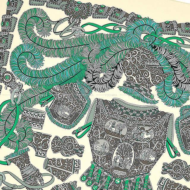 2018年秋冬 新作 HERMES エルメス ショール カレ140 "軍神マルス" 白(ホワイト)  新品