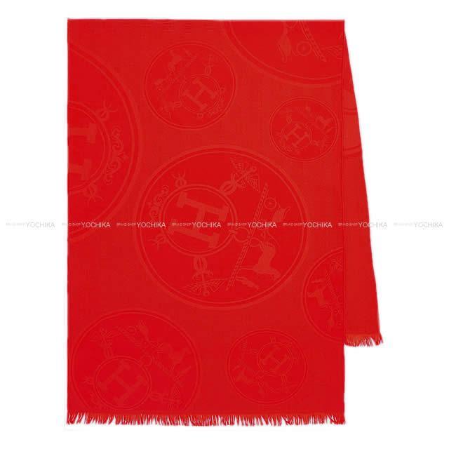 HERMES エルメス 大判 ストール ショール "ニューリブリス" ルージュヴィフ カシミア85% シルク15% 新品