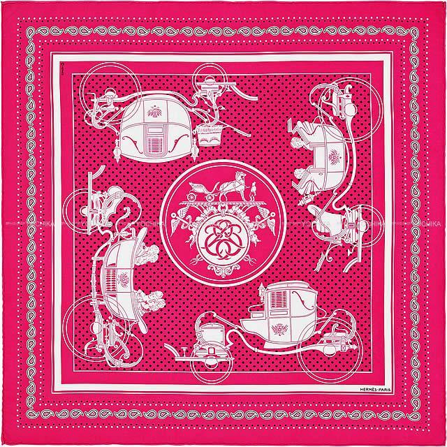HERMES エルメス バンダナ カレ55 "Ex-Libris エクスリブリス" ローズインディアン 新品未使用