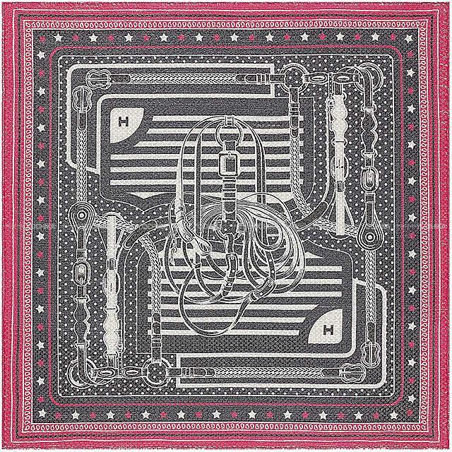 HERMES エルメス バンダナ カレ55 "ディスコ コーチング" ブルーノワールXフューシャ 新品