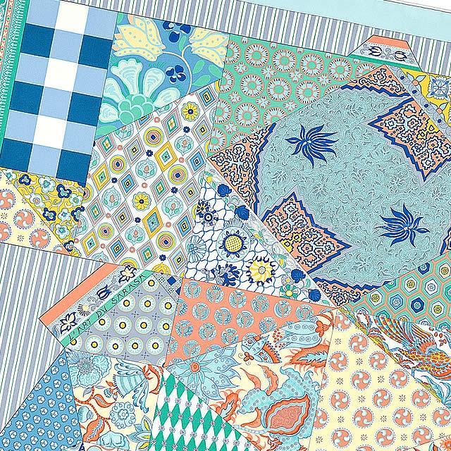 HERMES エルメス スカーフ カレ90 "更紗のアート" シエルXターコイズXコライル シルク100% 新品