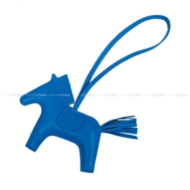 HERMES エルメス バッグチャーム "ロデオ/RODEO" MM ブルーザンジバル アニューミロ(ラム) 新品