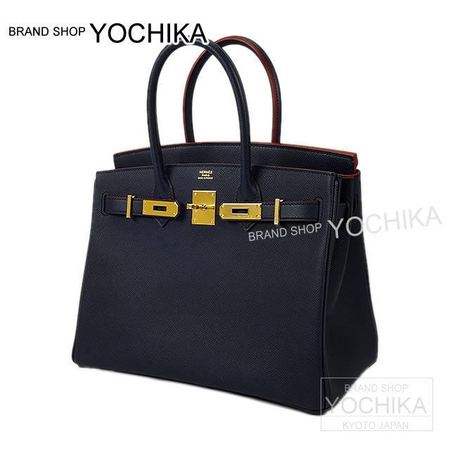 HERMES エルメス ハンドバッグ バーキン30 コントゥール ブルーインディゴXルージュアッシュ エプソン
