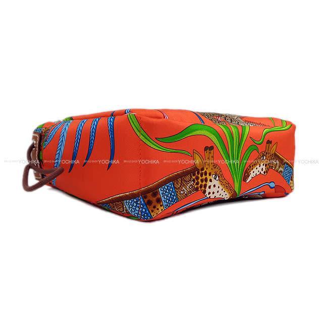 HERMES エルメス フールビ 20 "ザンベジ川の行進" オレンジポピー/グリス/ヴェール シルク/バレニア 新品
