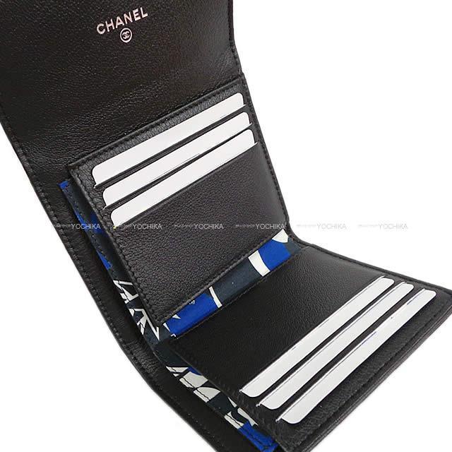 CHANEL シャネル "LA PAUSA" ココマーク ミニカメリア 三つ折 コンパクト財布 黒 A81954 新品