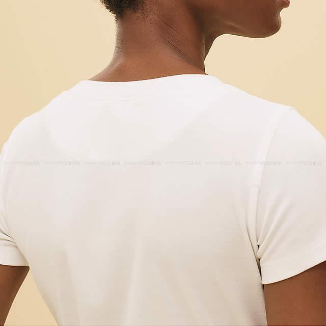 2019年春夏 新作 HERMES エルメス Tシャツ ポケット付 刺繍 #36 白(ホワイト)