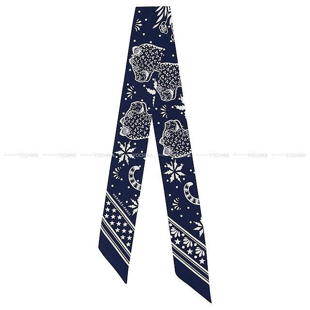 2019年春夏 新作 HERMES エルメス ツイリー スカーフ "Les Leopards Bandana" マリン