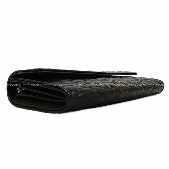 CHANEL シャネル カメリア エンボス フラップ 長財布 黒(ブラック) ラムスキン A82283 新品