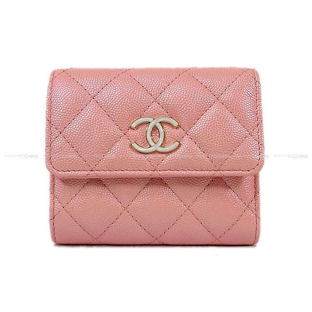 CHANEL シャネル マトラッセ スモール フラップ 三つ折 コンパクト 財布 ピンク ラムスキン AP0309 新品