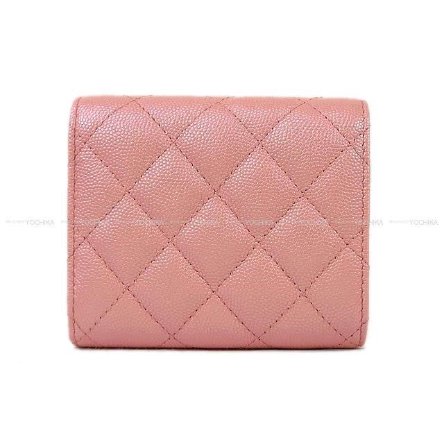 CHANEL シャネル マトラッセ スモール フラップ 三つ折 コンパクト 財布 ピンク ラムスキン AP0309 新品